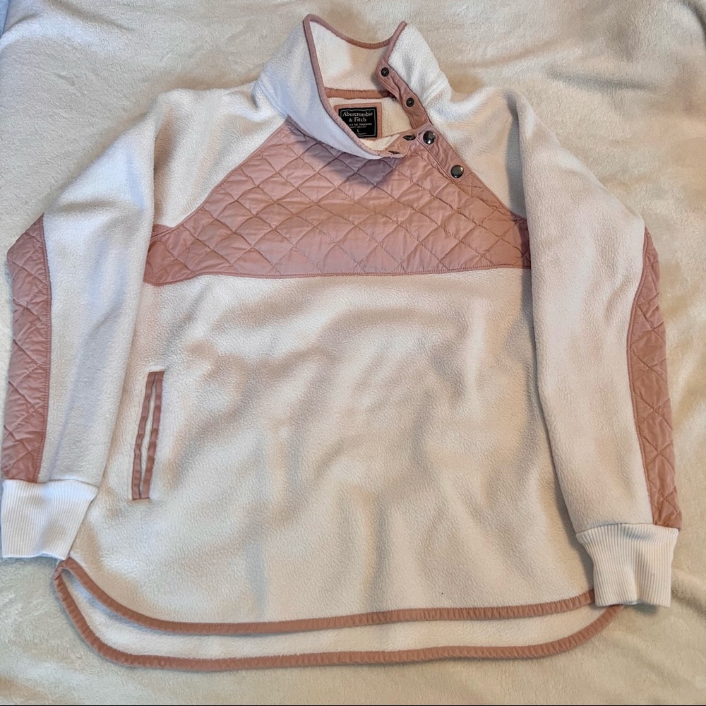 Abercrombie & Fitch Women’s Asymmetric Snap Turtleneck Fleece Quilted Pullover